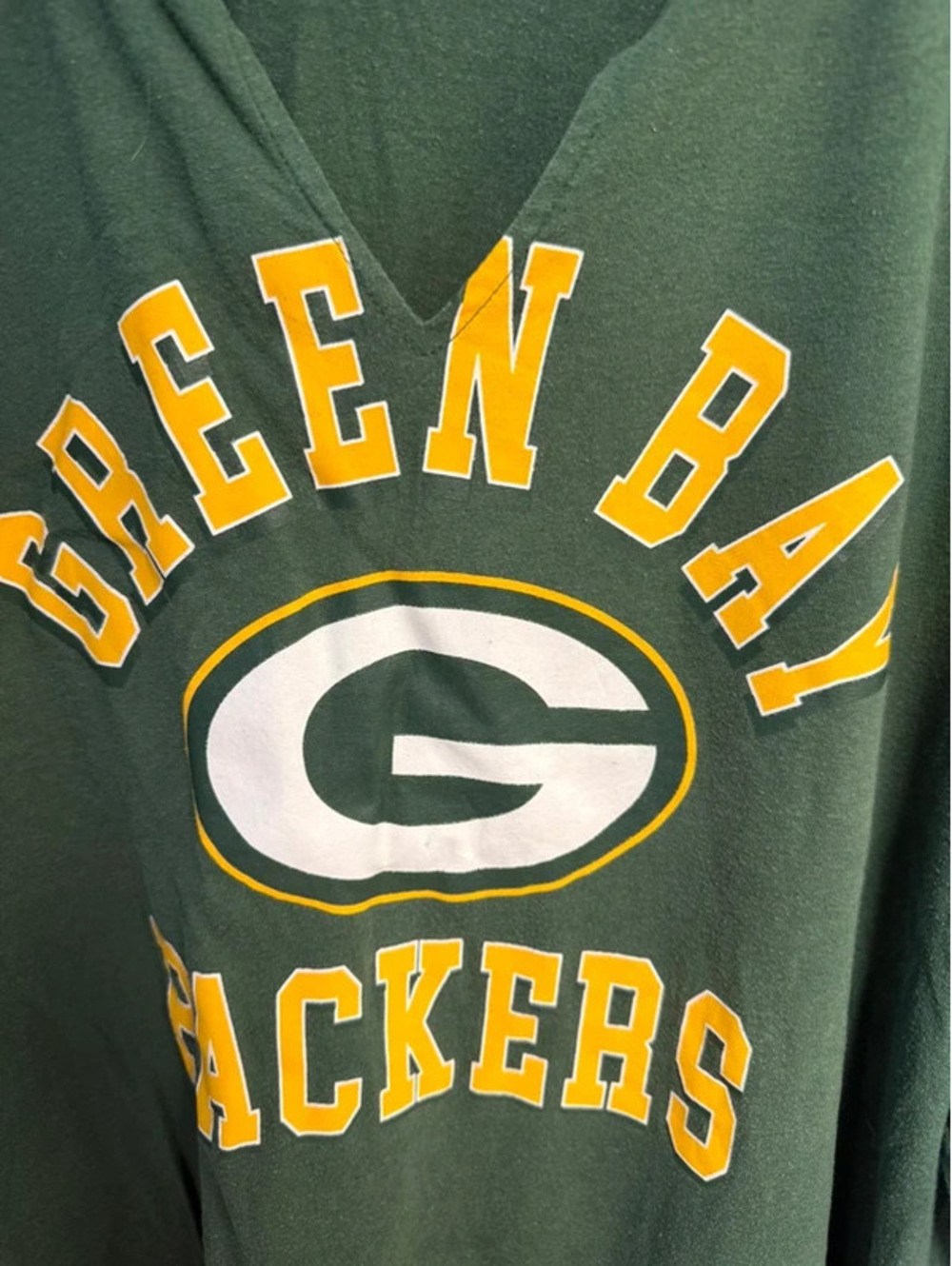 Green Bay Packers Women's V-Notch 3/4 Sleeve